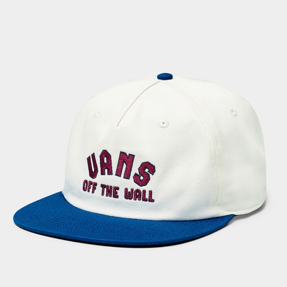 Vans off the Wall Vans Design Co. white blue and red cap hat NWT - Picture 1 of 7